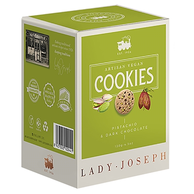 Cookies - pistasj og mørk sjokolade